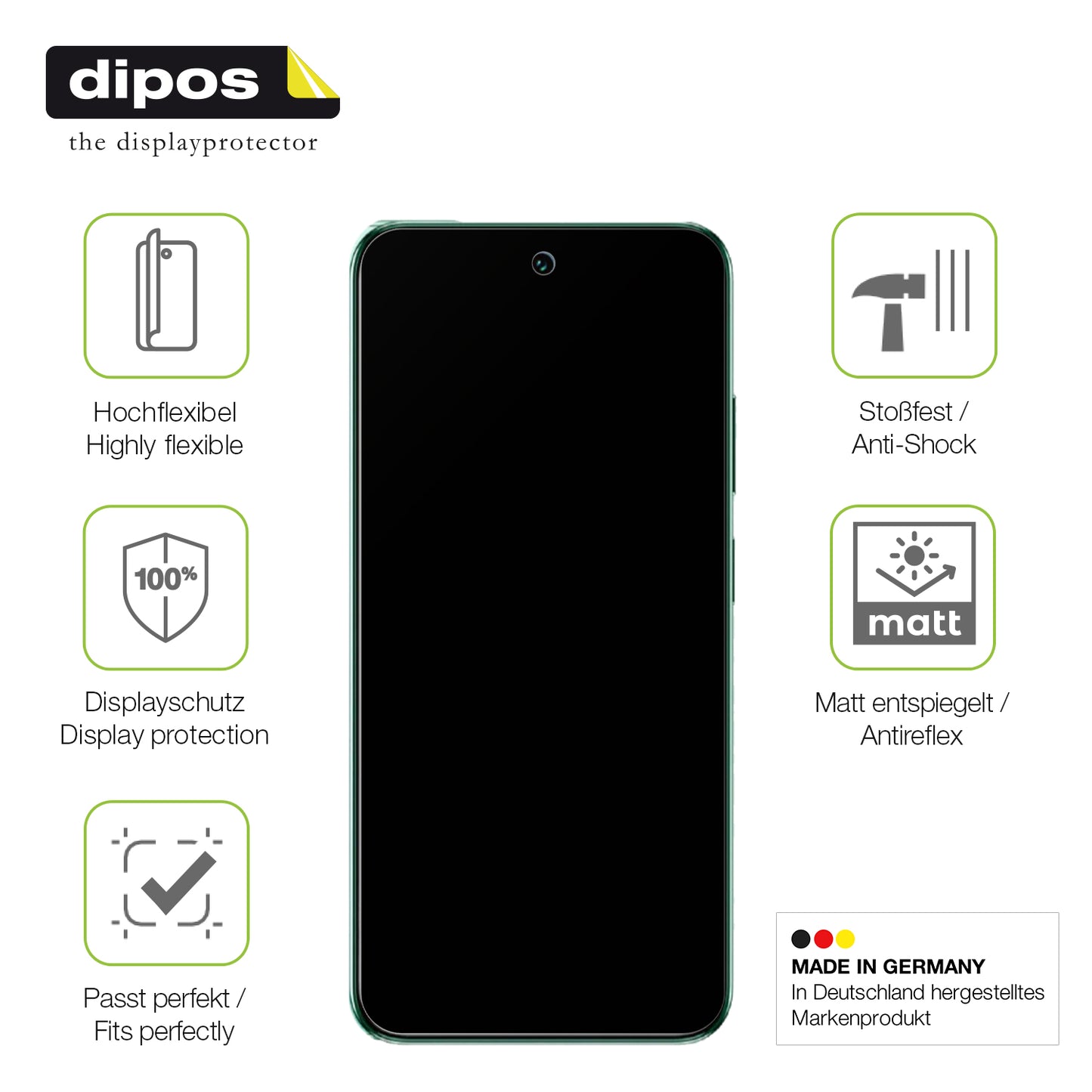 Displayschutz hergestellt in Deutschland, höchste Qualität made in Germany