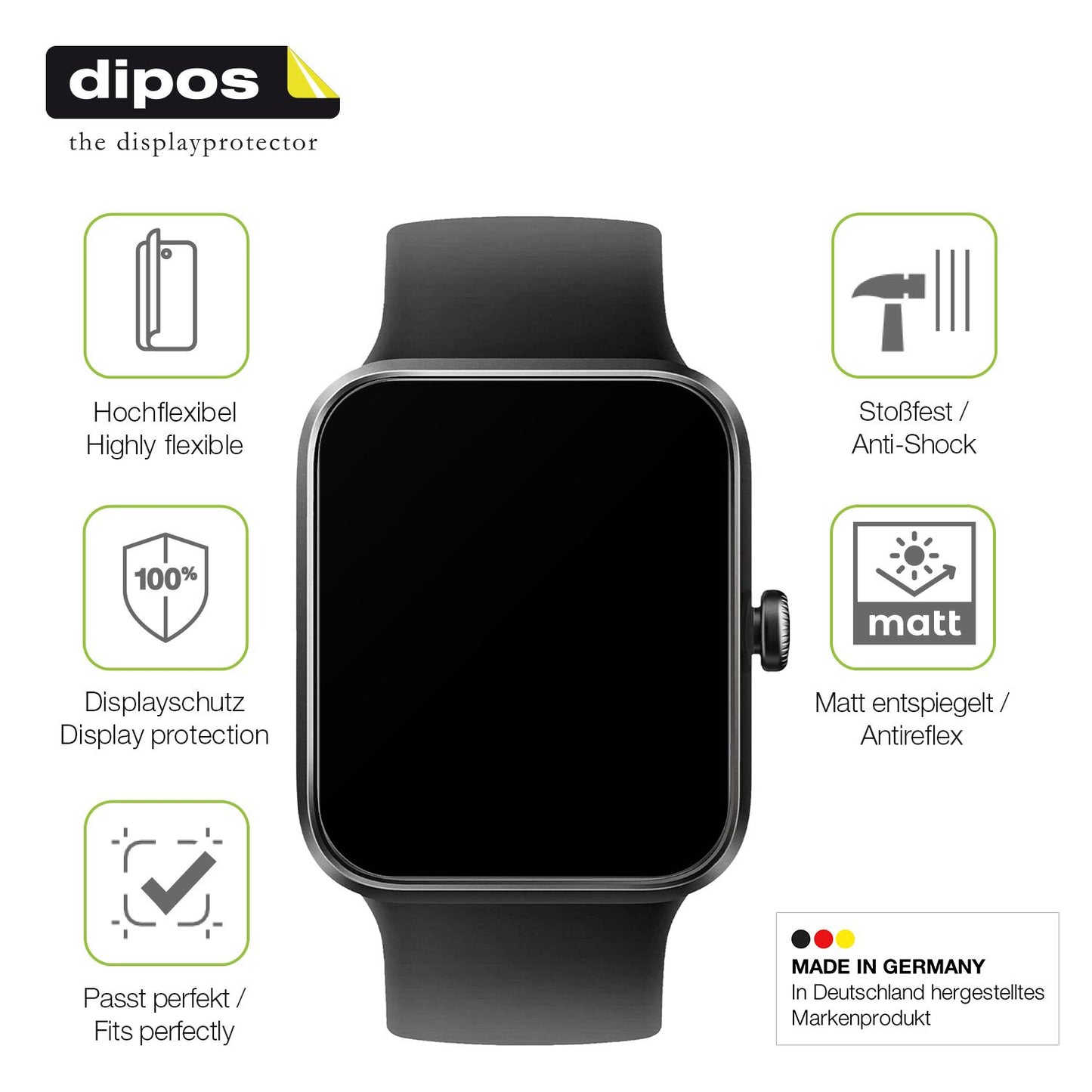 2x Full Cover Schutzfolie matt für Vagary by Citizien Smartwatch 1,5 Zoll