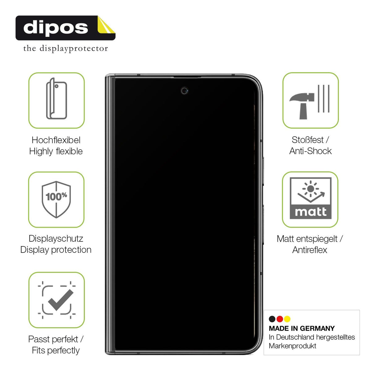 2x Full Cover Schutzfolie matt für Google Pixel Fold