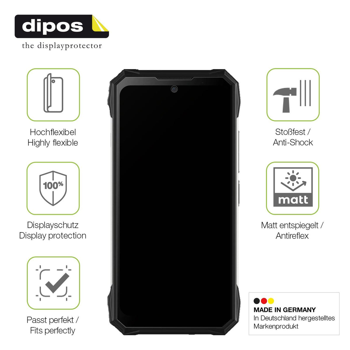 2x Full Cover Schutzfolie matt für Doogee S89 Pro