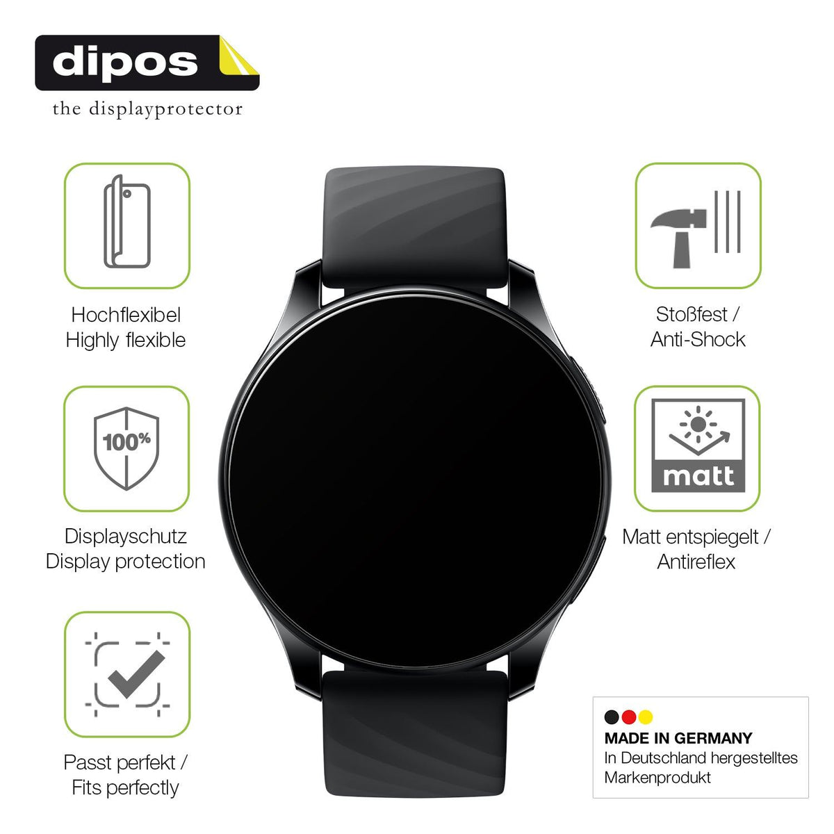 2x Full Cover Schutzfolie matt für OnePlus Nord Smartwatch