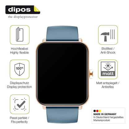 2x Full Cover Schutzfolie matt für Huakua G50 Smartwatch