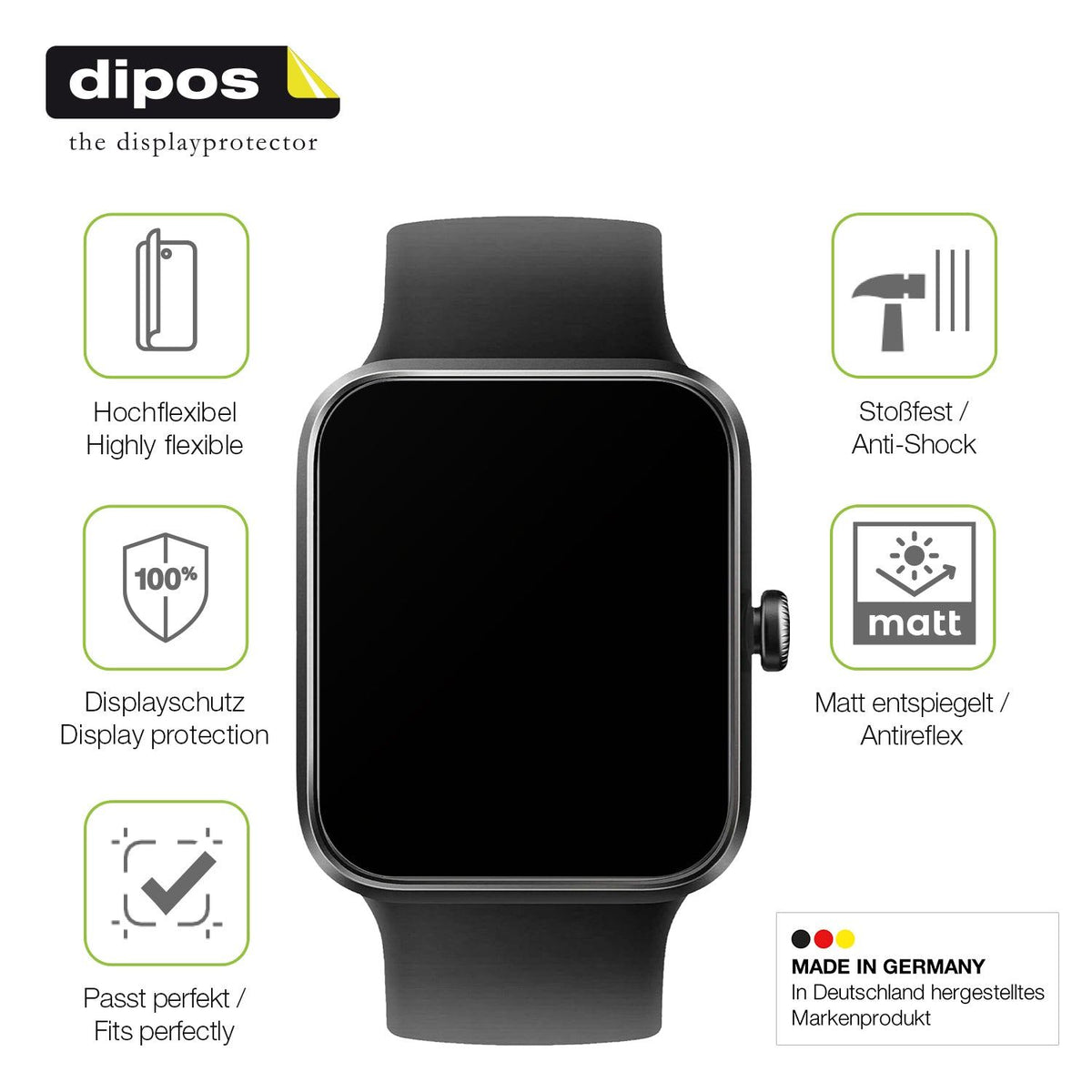 2x Full Cover Schutzfolie matt für Vagary by Citizien Smartwatch 1,5 Zoll