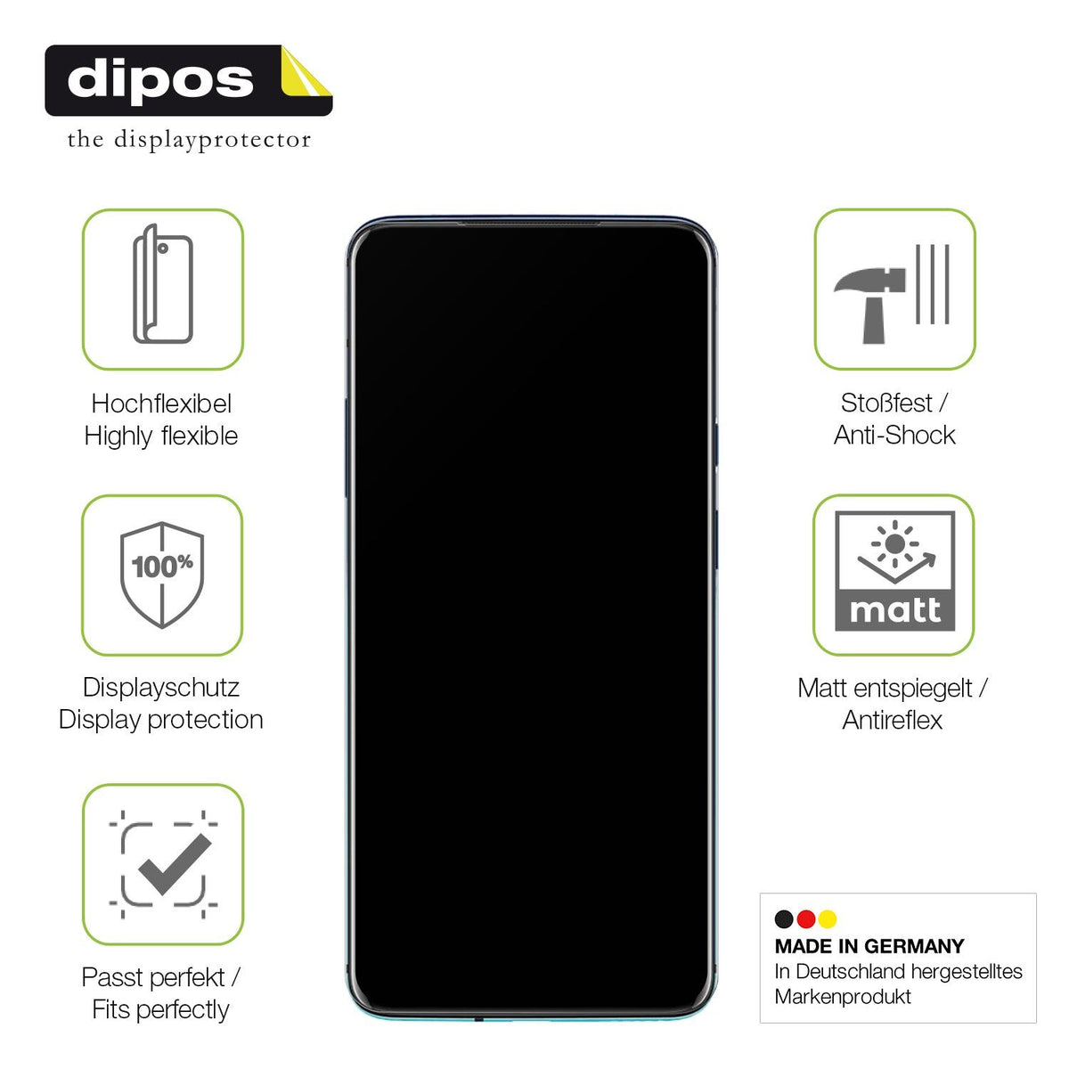 2x Full Cover Schutzfolie matt für OnePlus 7T Pro