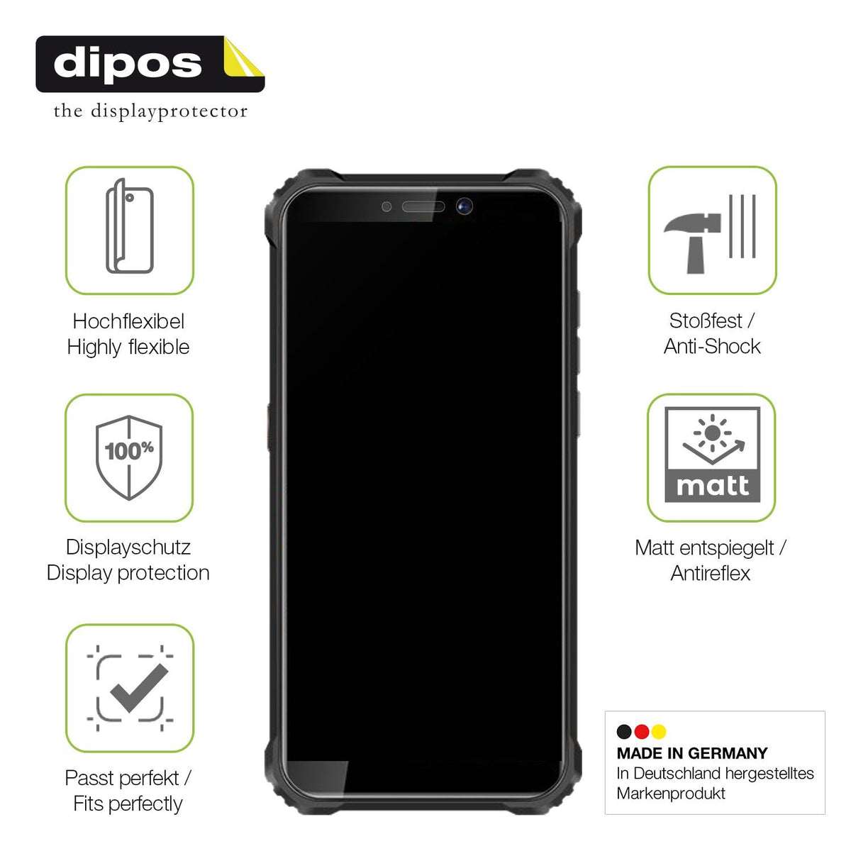 2x Full Cover Schutzfolie matt für Oukitel WP5
