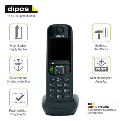 2x Full Cover Schutzfolie matt für Gigaset AS690 DECT Telefon