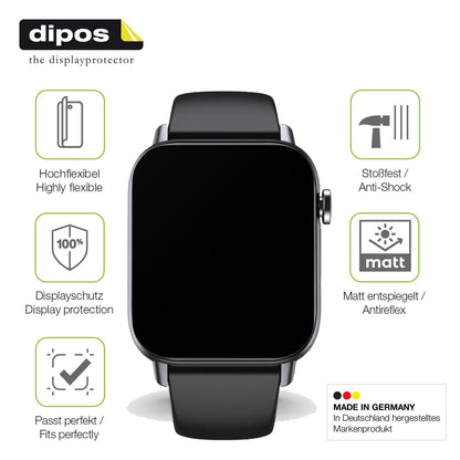 2x Full Cover Schutzfolie matt für Gard Pro Health Smartwatch 2+