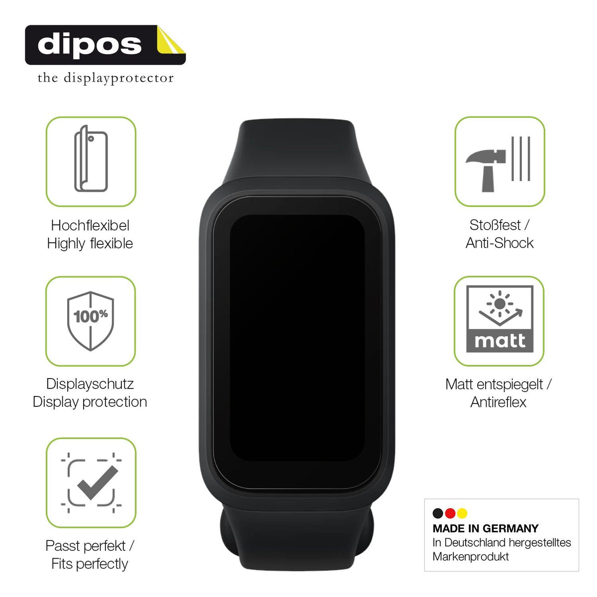 2x Full Cover Schutzfolie matt für Xiaomi Smart Band 9 Active