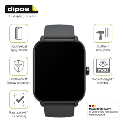 2x Full Cover Schutzfolie matt für UHOOFIT G35 Smartwatch