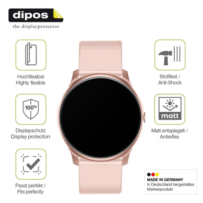 2x Full Cover Schutzfolie matt für Maxcom Fit FW32 Neon Smartwatch