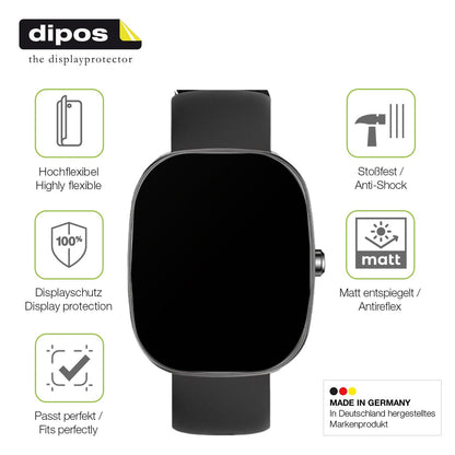 2x Full Cover Schutzfolie matt für UPDEI S5 Smartwatch 1.83 Zoll