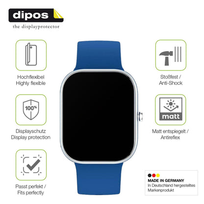 2x Full Cover Schutzfolie matt für Slothcloud H97 Smartwatch