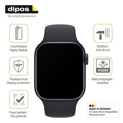 2x Full Cover Schutzfolie matt für Apple Watch Series 8 41mm