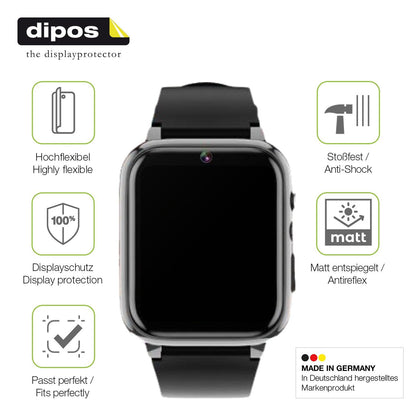 2x Full Cover Schutzfolie matt für Winnes 24A08001 Smartwatch