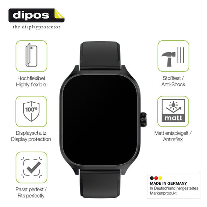 2x Full Cover Schutzfolie matt für smooce Kinder Smartwatch 01
