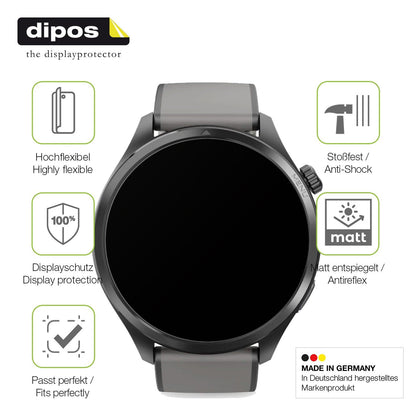 2x Full Cover Schutzfolie matt für Hama 9000 Smartwatch