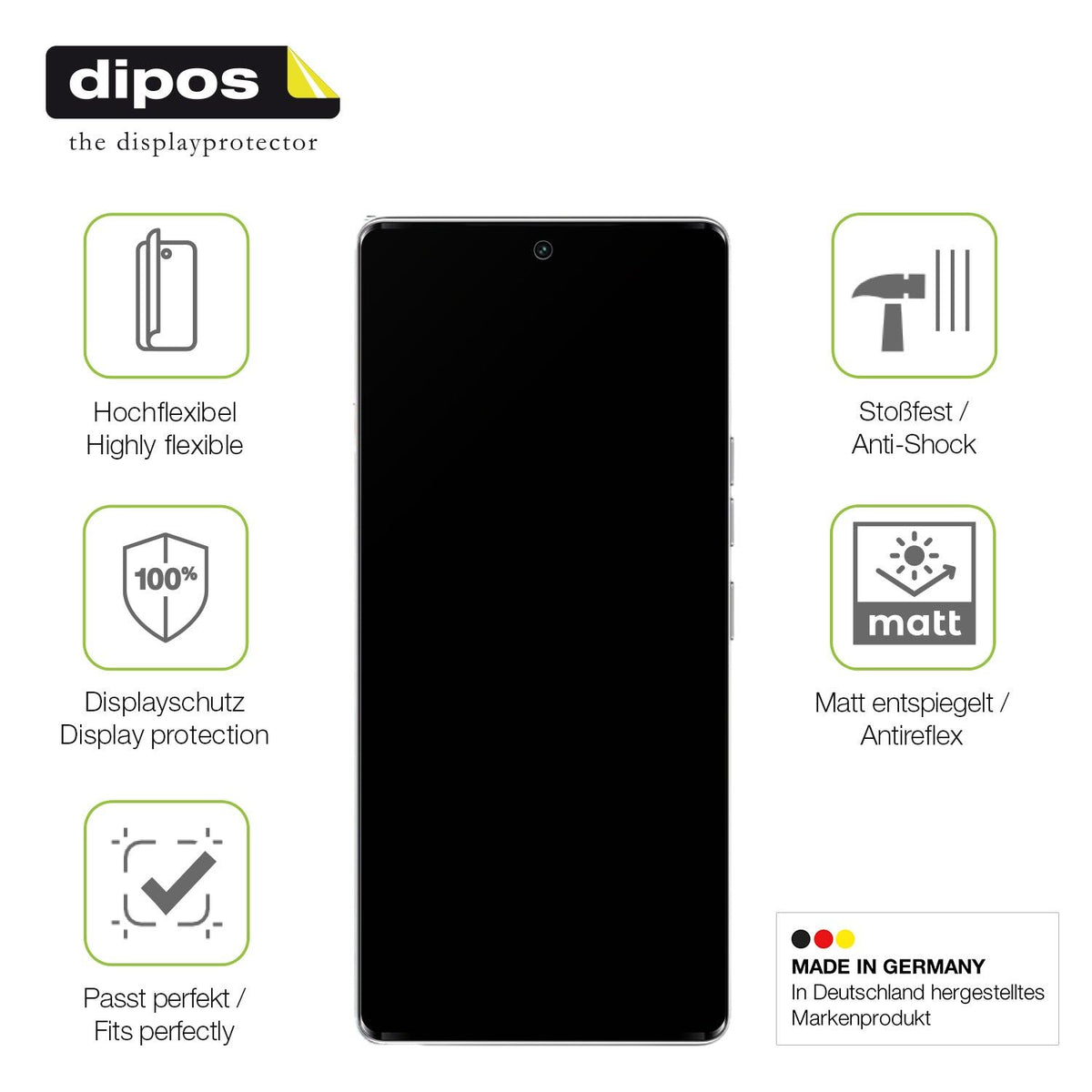 2x Full Cover Schutzfolie matt für Tecno Camon 40 Premier 5G