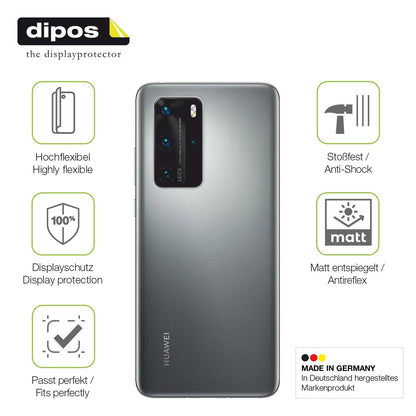 2x Full Cover Schutzfolie matt für Huawei P40 Pro Rückseite