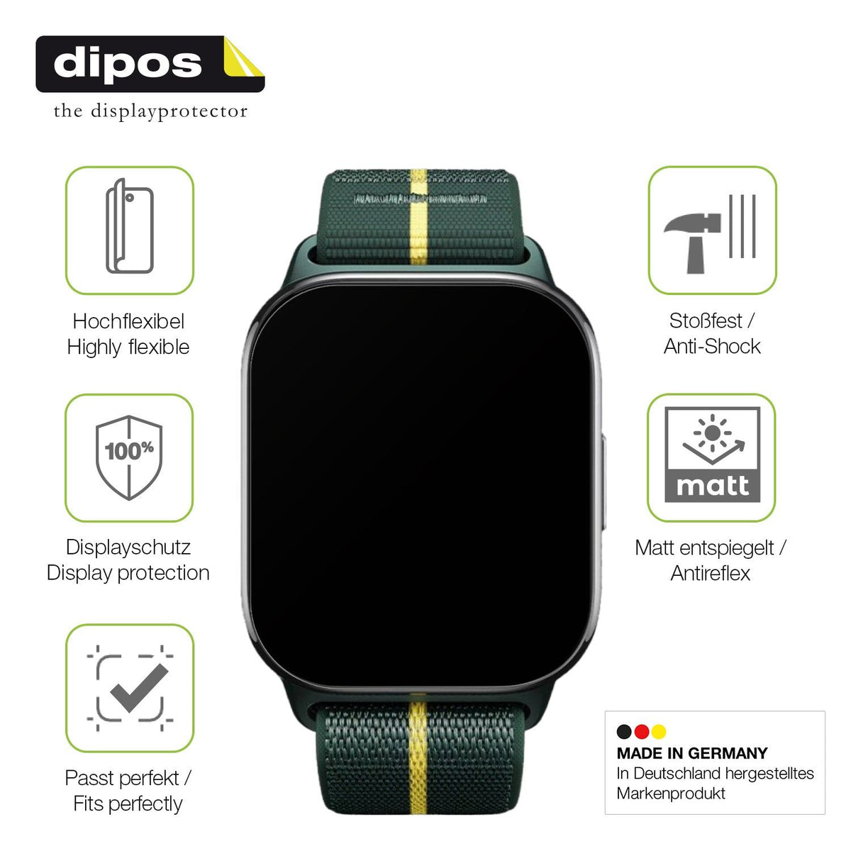 2x Full Cover Schutzfolie matt für Motorola Moto Watch Fit