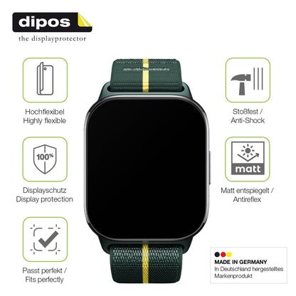 2x Full Cover Schutzfolie matt für Motorola Moto Watch Fit