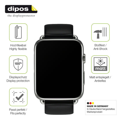 2x Full Cover Schutzfolie matt für Smartwatch DM20 1.88 Zoll
