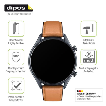 2x Full Cover Schutzfolie matt für Motsfit Smartwatch 1.56 Zoll