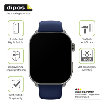 2x Full Cover Schutzfolie matt für GARD PRO Health Smartwatch 3 41mm
