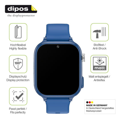 2x Full Cover Schutzfolie matt für Kesasohe 4G Kids Smartwatch