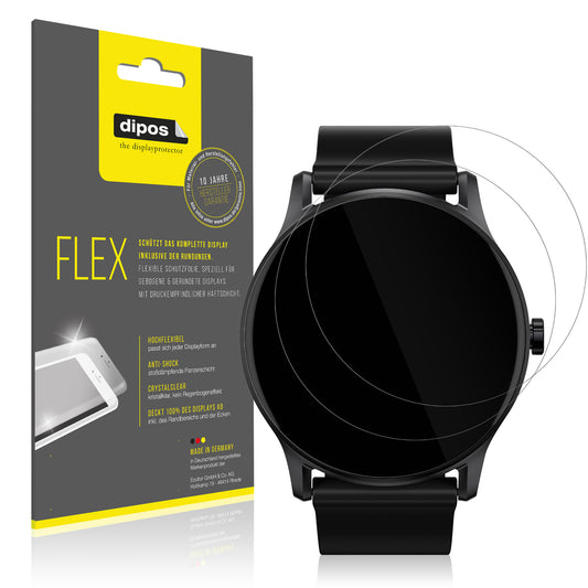 Klare Displayschutzfolie von dipos passend für Haylou GS Smartwatch, 100% Displayabdeckung und blasenfreie Montage