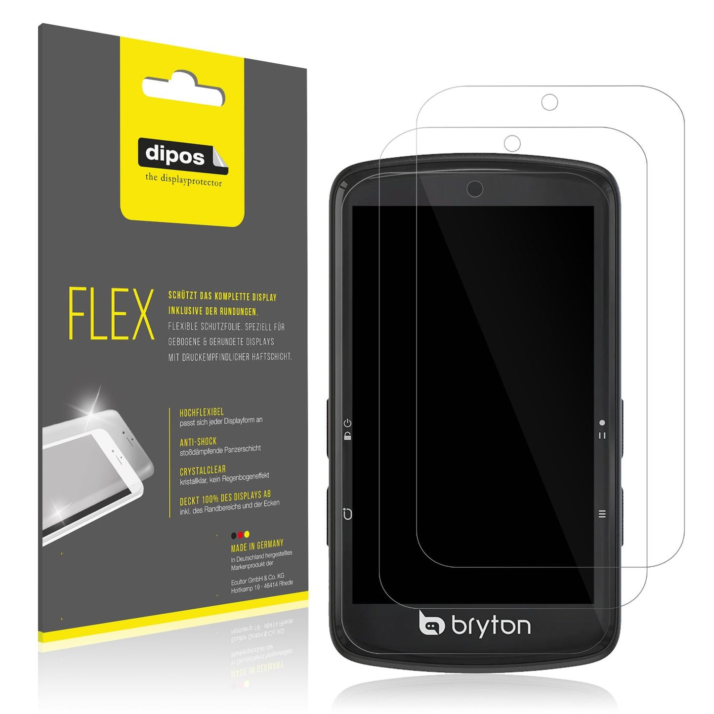 2x 3D Full Cover Schutzfolie für Bryton Rider S810