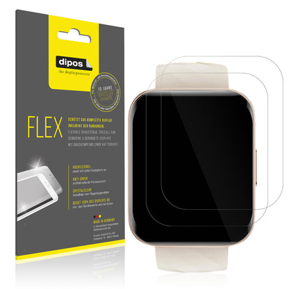 2x 3D Full Cover Schutzfolie für Mutoy Smartwatch 1.69 Zoll