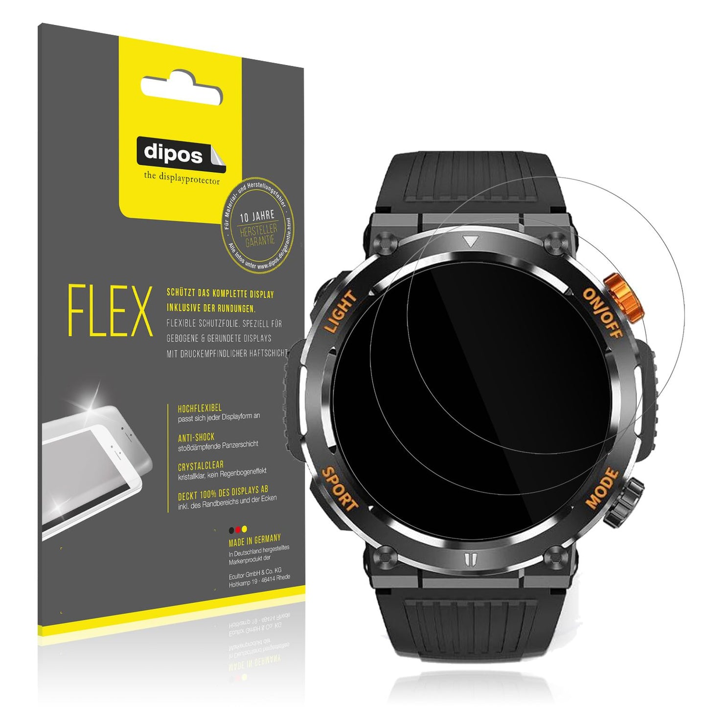 2x 3D Full Cover Schutzfolie für MEGALITH K52 Fitness Tracker