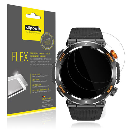 2x 3D Full Cover Schutzfolie für MEGALITH K52 Fitness Tracker