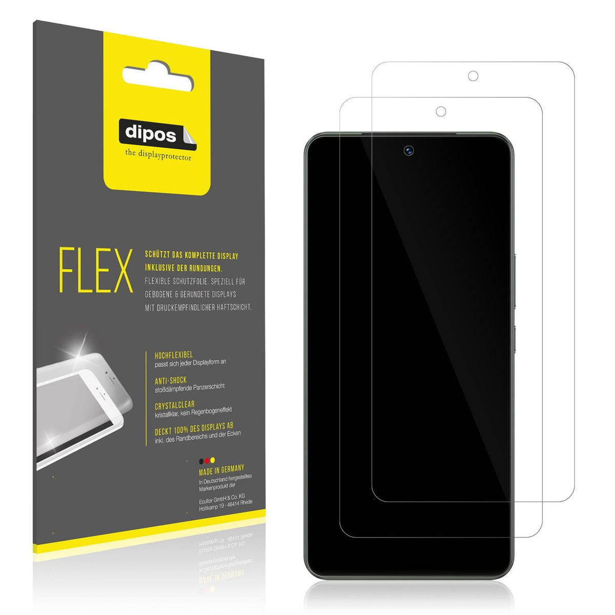 2x 3D Full Cover Schutzfolie für Vivo V30 Lite