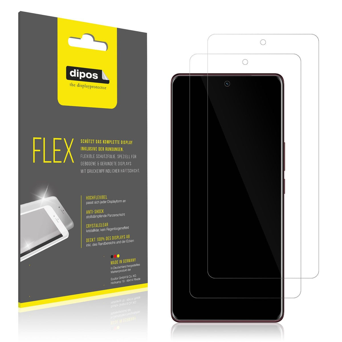2x 3D Full Cover Schutzfolie für Vivo V29e