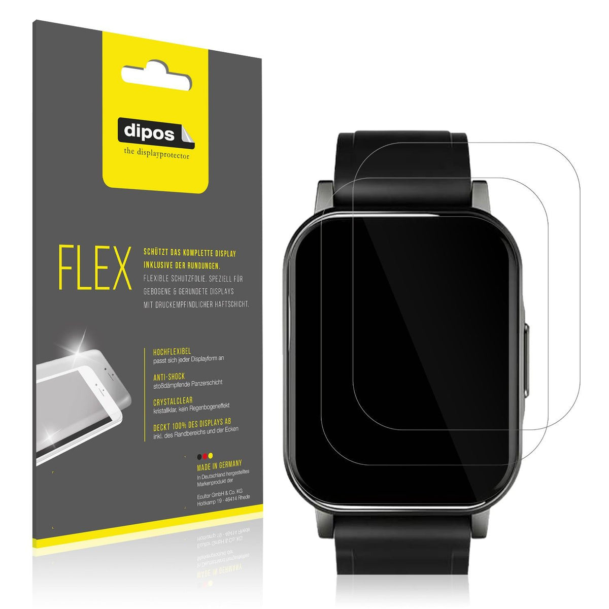2x 3D Full Cover Schutzfolie für Haylou LS02 watch