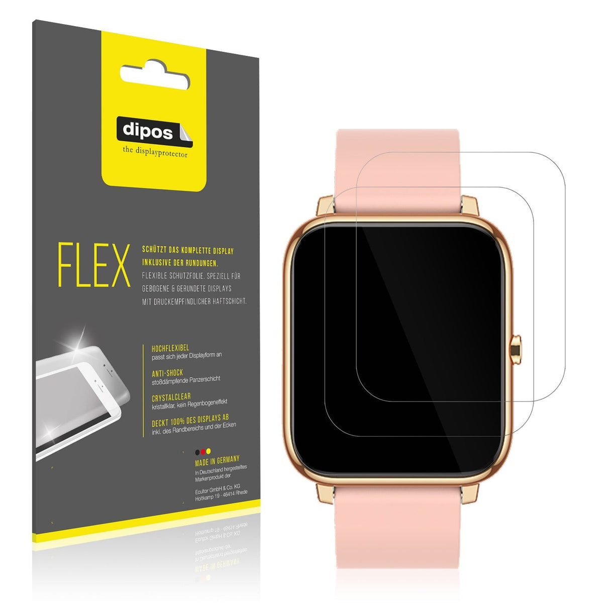 3x 3D Full Cover Schutzfolie für Kalinco CS201C Smartwatch