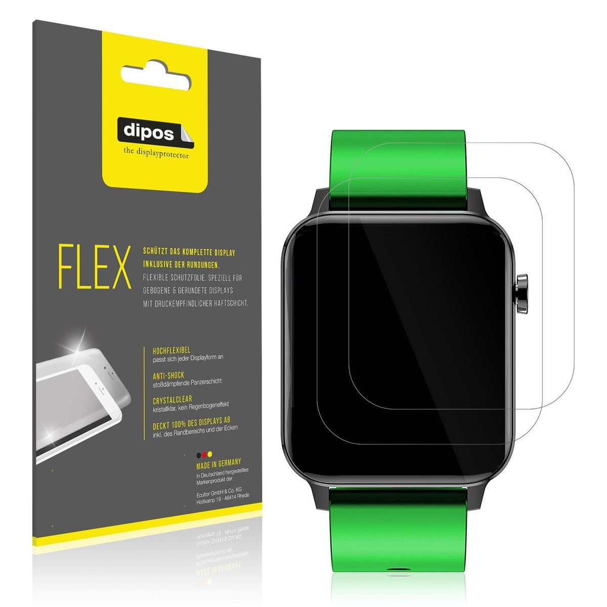 3x 3D Full Cover Schutzfolie für Judneer 1,4 Zoll Smartwatch