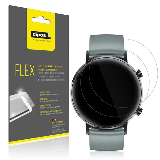 2x 3D Full Cover Schutzfolie für Huawei Watch GT2 (42mm)