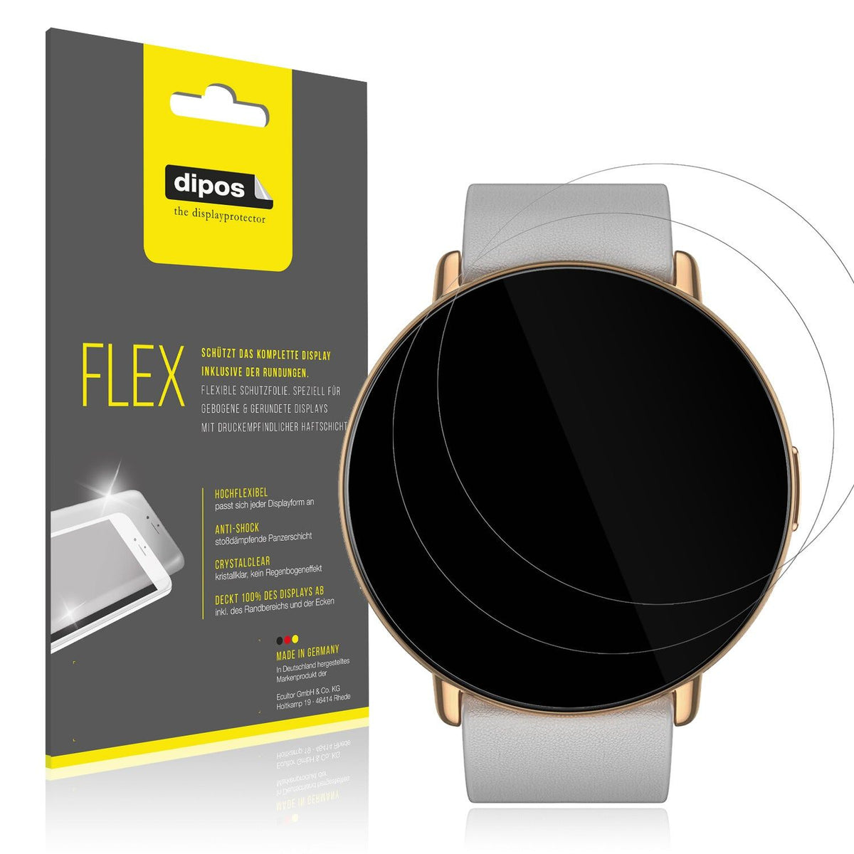 2x 3D Full Cover Schutzfolie für Zepp E Smartwatch