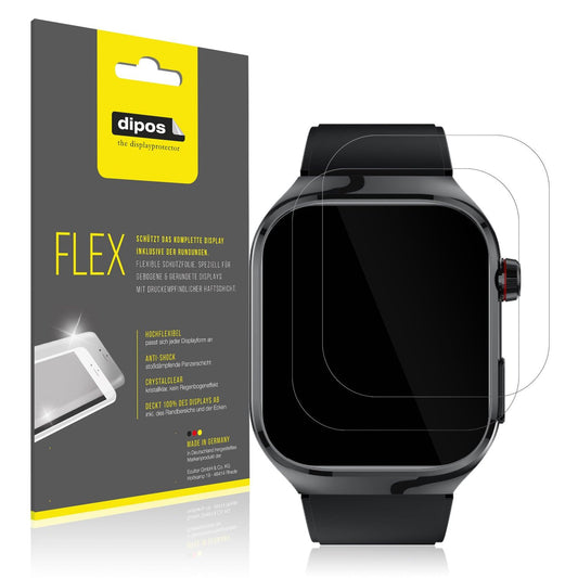 2x 3D Full Cover Schutzfolie für TK 16 Smartwatch 2.04 Zoll