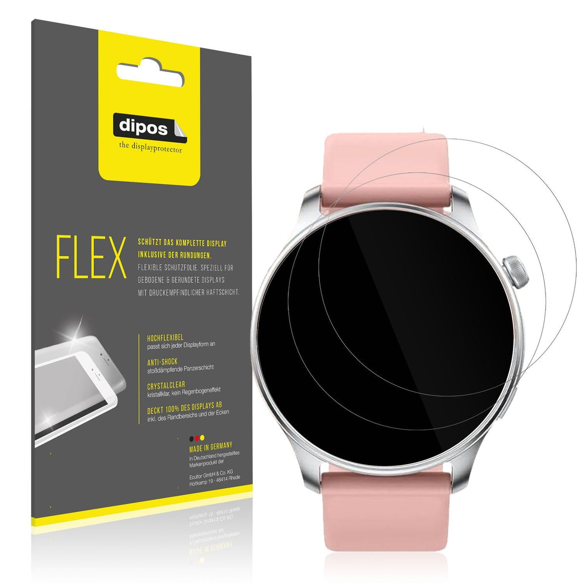 2x 3D Full Cover Schutzfolie für Fempoin T10 Pro 1.43 Zoll