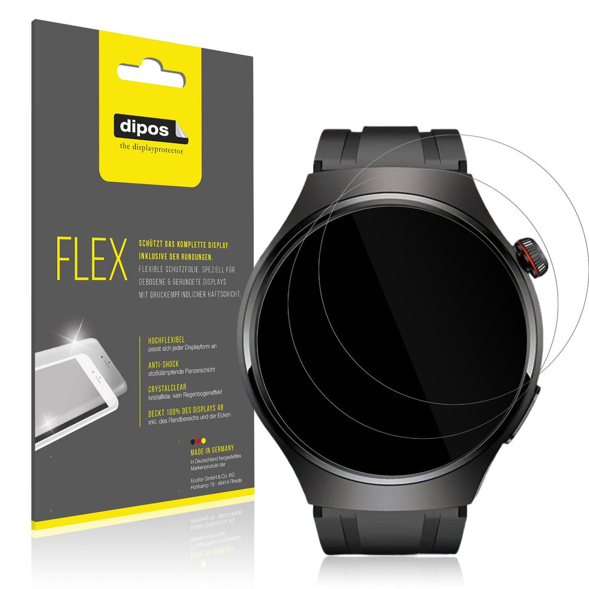 2x 3D Full Cover Schutzfolie für Rollme Hero M7 Smartwatch