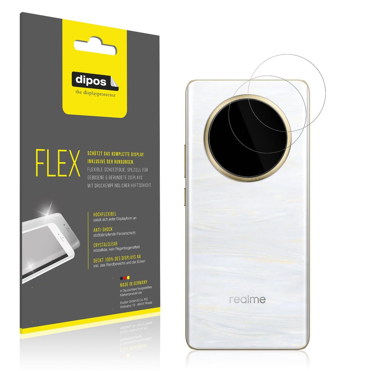 2x 3D Full Cover Schutzfolie für Realme 14 Pro+ Kamera Linse