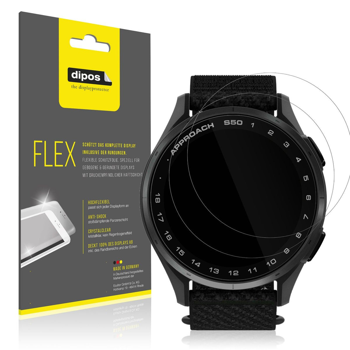 2x 3D Full Cover Schutzfolie für Garmin Approach S50
