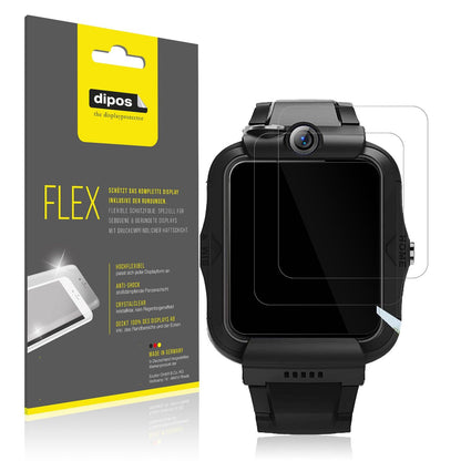 2x 3D Full Cover Schutzfolie für DDIOYIUR Kinder Smartwatch