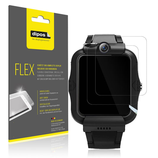 2x 3D Full Cover Schutzfolie für DDIOYIUR Kinder Smartwatch