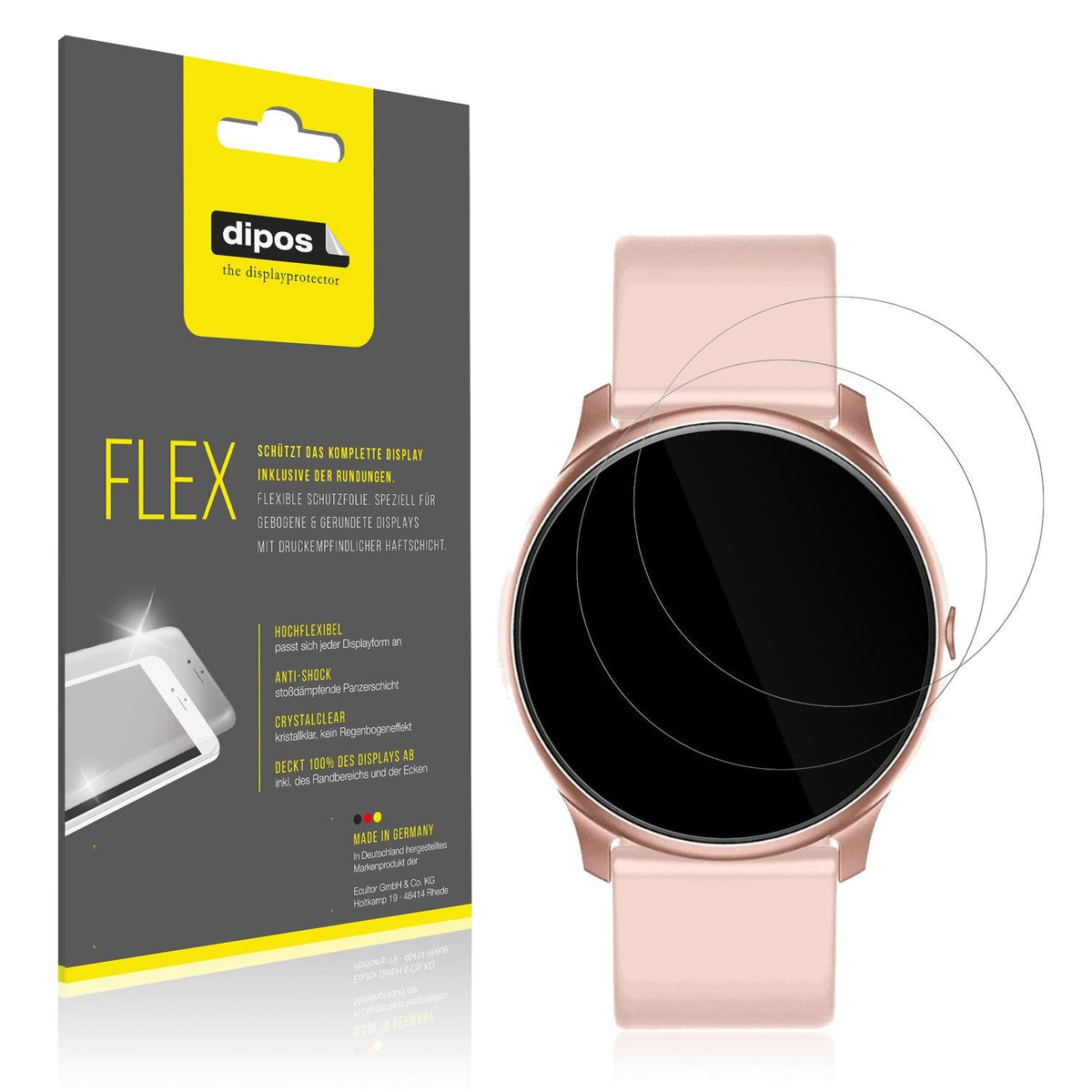2x 3D Full Cover Schutzfolie für Maxcom Fit FW32 Neon Smartwatch