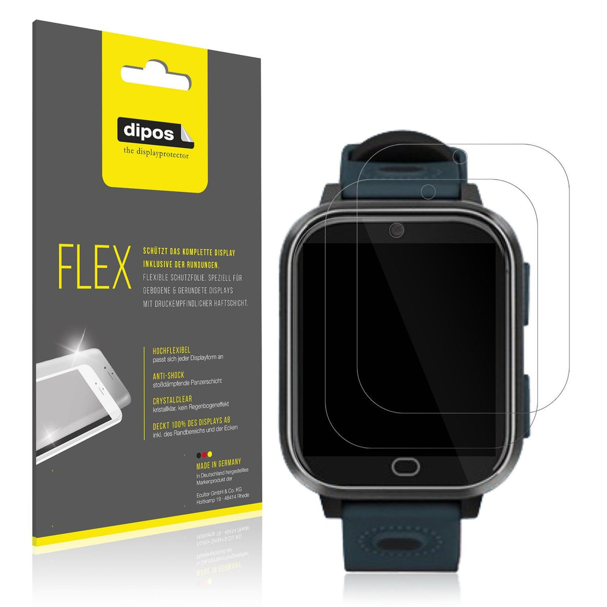 2x 3D Full Cover Schutzfolie für Noctiluxia K18FH Kinder Smartwatch