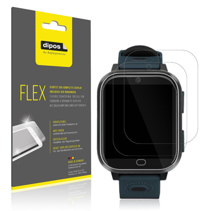 2x 3D Full Cover Schutzfolie für Noctiluxia K18FH Kinder Smartwatch